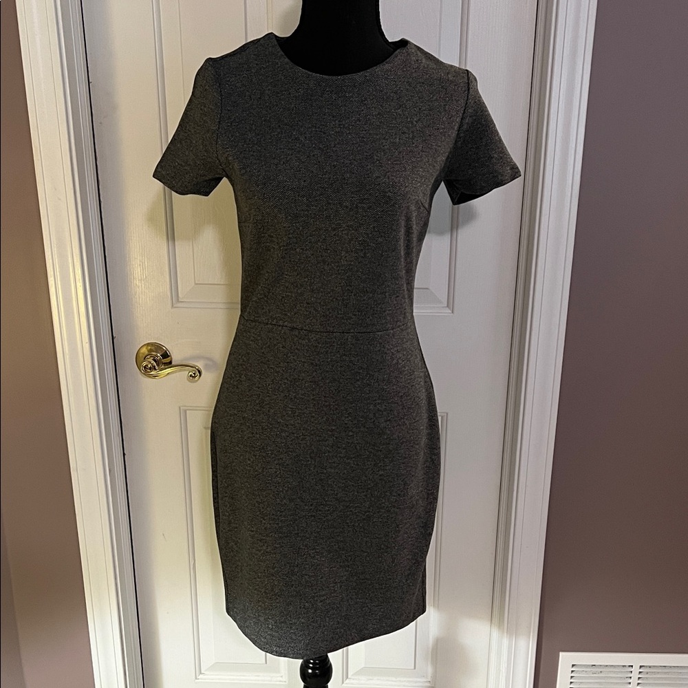 Banana Republic Short Sleeve Sheath Dress - Charcoal Gray